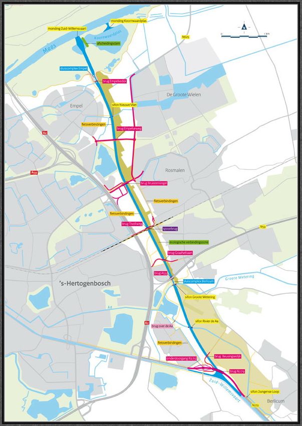 Overzichtskaart tracé Zuid-Willemsvaart